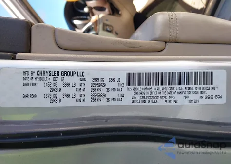 2013 Jeep Grand Cherokee Overland from USA, damaged, VIN 1C4RJECG6DC610676